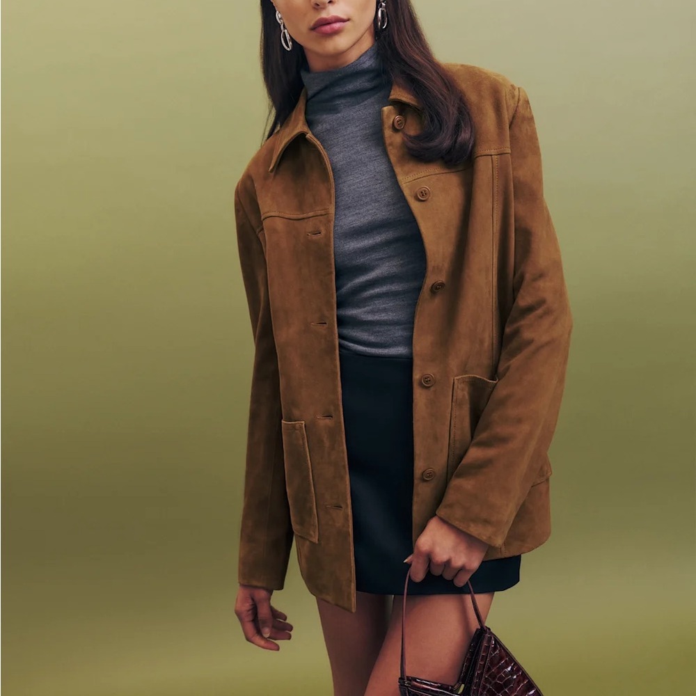 Reformation x Veda Lincoln Suede Jacket M Topanga Canyon
